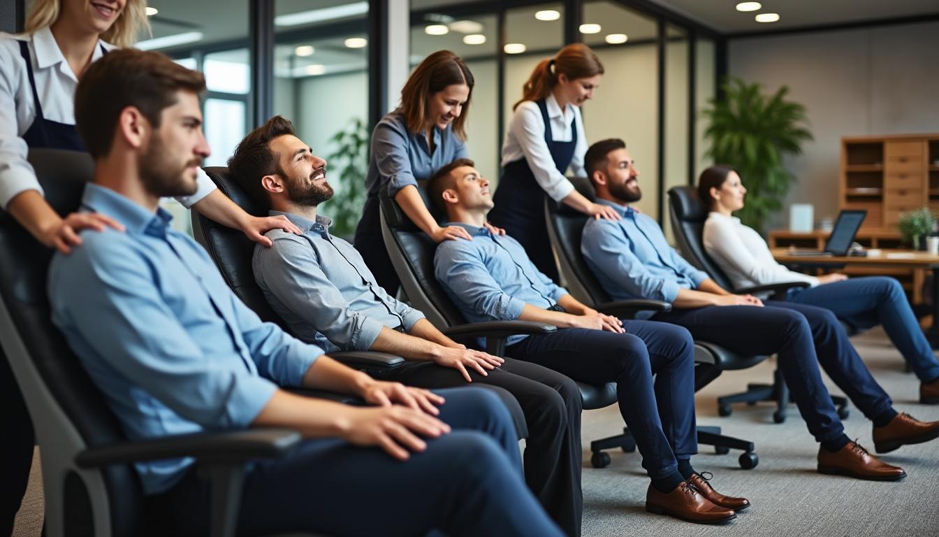 découvrez comment une pause énergie avec des massages en entreprise peut revitaliser votre équipe, booster la motivation et favoriser le bien-être au travail pour de meilleures performances collectives.