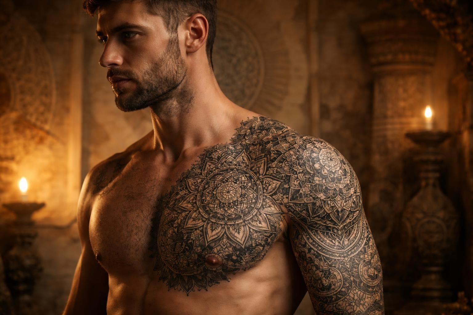 découvrez l'univers captivant du tatouage de mandala pour homme et plongez dans l'histoire riche et symbolique de ses motifs ancestraux.