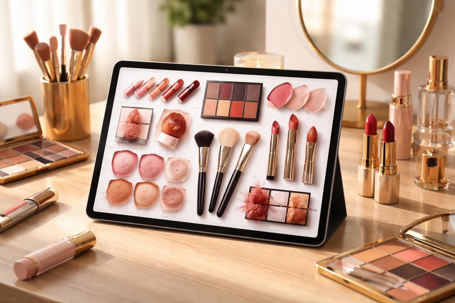 créez facilement un moodboard maquillage tendance directement sur votre tablette tactile pour inspirer vos looks et rester à la pointe des dernières tendances beauté.