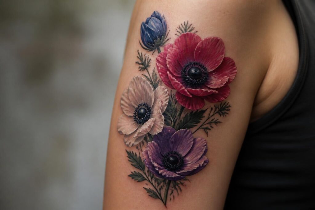 découvrez la signification profonde du tatouage anémone, un symbole puissant de force et de beauté, mêlant délicatesse et résilience dans l'art corporel.