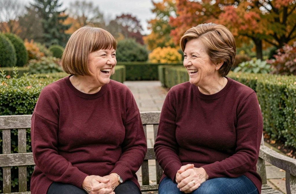 Comparaison de deux coupes de cheveux courtes sur des femmes de 60 ans au visage rond, illustrant une coupe flatteuse versus une erreur à éviter